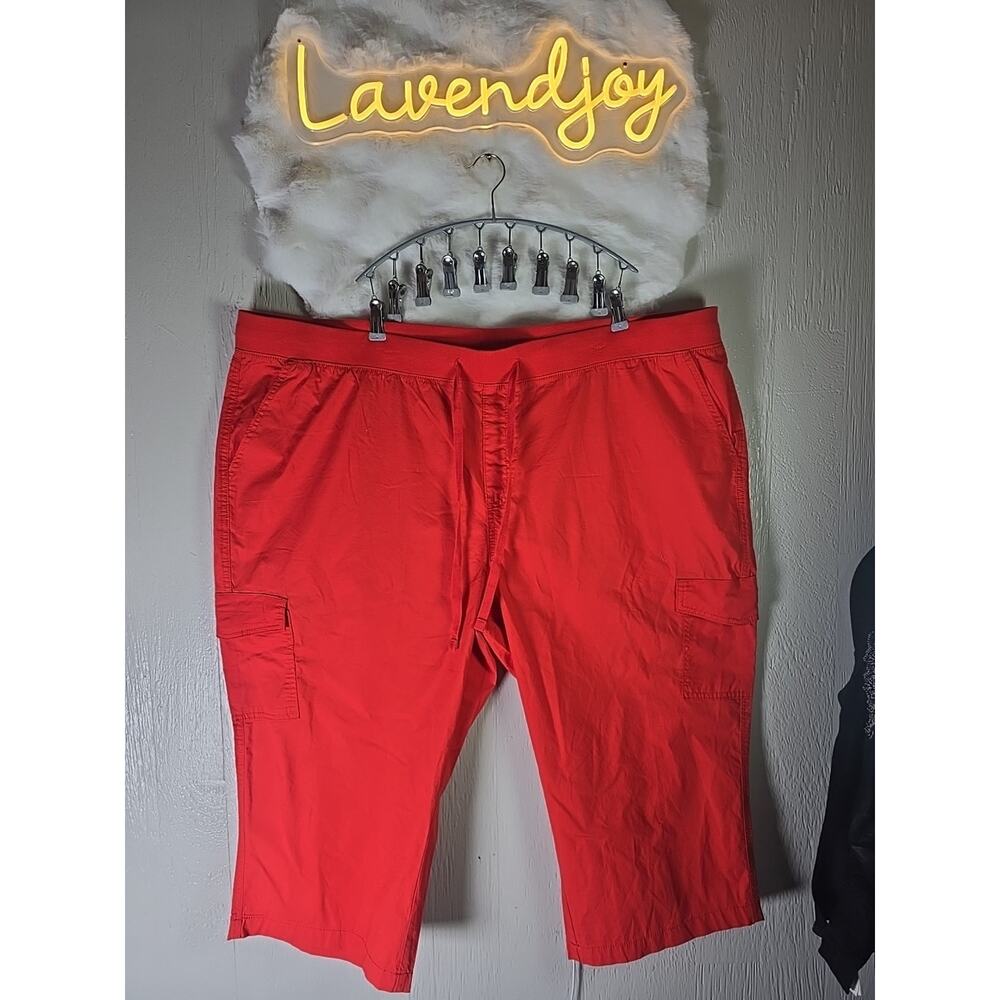 St. John's Bay Wide-Leg Cargo Capris in Bright Coral